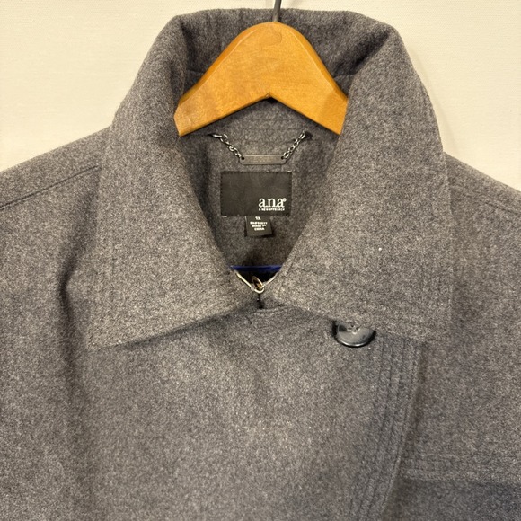 JACKET PEACOAT WOMENS 1X WOOL BLEND Belted BUTTON UP GRAY COAT - Picture 4 of 9